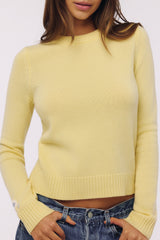 Lemon Merino Wool + Cashmere Crew Neck Sweater