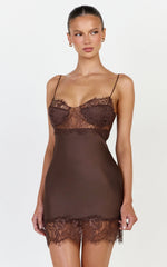 Lioness - Angelic Mini Dress - In Dark Chocolate
