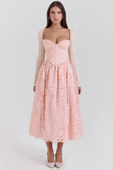 Ballerina Pink Lace Corset, Skirt And Bolero