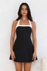 Saffira Halter Mini Dress Black