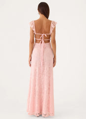 Giulia Lace Maxi Dress - Pink