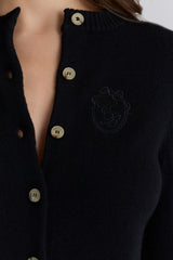 Black Cashmere + Wool Cardigan