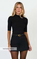 Virginia Skort - Mid Waisted Tailored Skort in Black
