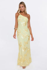 It Girl Energy One Shoulder Maxi Dress Yellow