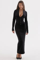 Black Velvet Corset Dress