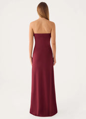 Almost Yours Strapless Maxi Dress - Burgundy