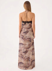 Zamarita Halter Maxi Dress - Golden Tiger