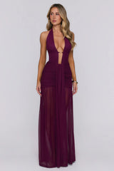 Adrianna Maxi Dress Plum