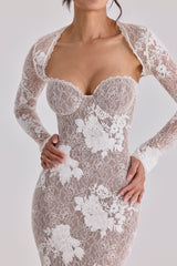Ivory Embroidered Lace Maxi Dress - Limited Edition