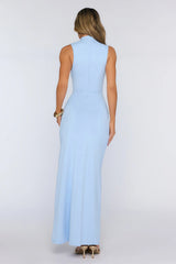 Radiant Petal Maxi Dress Blue