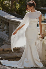 Ivory Draped Pure Silk Asymmetric Shawl