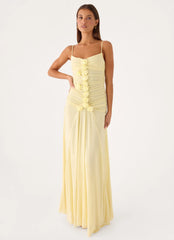 Marcia Flower Maxi Dress - Yellow