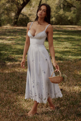 Bluebell Lace + Cotton Broderie Anglais Midi Sundress
