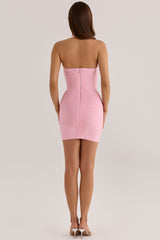 Lychee Sculpting Halter V Waist Mini Bandage Dress