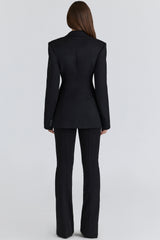 Black Crepe Hourglass Blazer Jacket