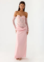Kaina Off Shoulder Maxi Dress - Pink