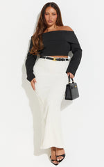 Stella Maxi Skirt - High Waisted Pencil Skirt in Stone