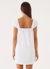 Sugar Blush Cotton Mini Dress - White