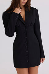 Black Hourglass Blazer Dress