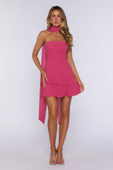 Harbour Club Strapless Mini Dress Magenta