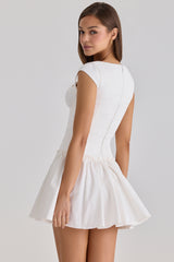 White Cotton Mini Dress