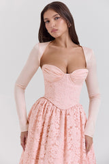 Ballerina Pink Lace Corset, Skirt And Bolero