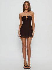 Love To Love Strapless Mini Dress Brown