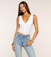 Pretty Persuasive Lace Corset Top
