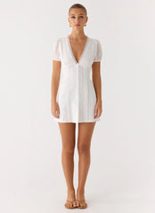 Sweet Lullaby Mini Dress - White