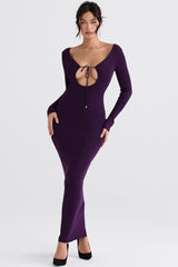 Grape Ribbed Knit Maxi Dress