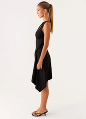 Avie Knot Mini Dress - Black