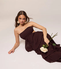 Soft Drama Strapless Tiered Ruffle Maxi Dress