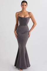 Shadow Satin Fishtail Gown