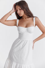 White Broderie Anglaise Midi Sundress