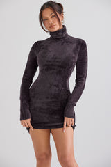 Charcoal Chenille Mini Dress