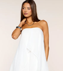 Flirty Flowy Chiffon Strapless Babydoll Dress