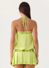 Gala Sequin Mini Dress - Lime