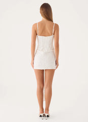 Xylo Lace Mini Dress - White