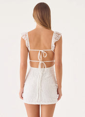 Giulia Lace Mini Dress - White