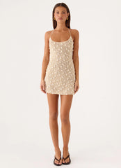 Sylvara Crochet Mini Dress - Ivory