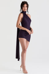 Night Shade Asymmetric Wrap Neck Dress