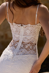 White Broderie Anglaise Lace Midi Dress