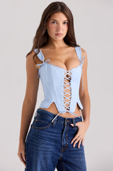 Blue Rose Reversible Cotton Corset Top