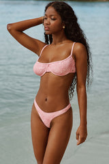 Pink Paisley High Leg Bikini Bottom