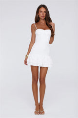 Love In Motion Lace Mini Dress White