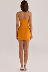 Mango Sculpting Halter V Waist Mini Bandage Dress