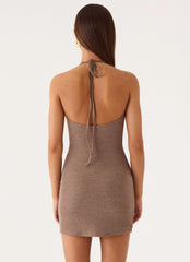 Talk To You Mini Dress - Taupe