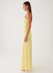 Cierra Strapless Maxi Dress - Yellow