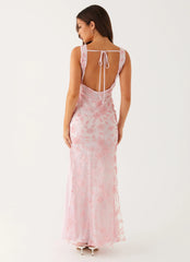 Moorey High Neck Maxi Dress - Pink