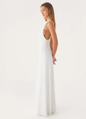 Elliah Cut Out Back Maxi Dress - White
